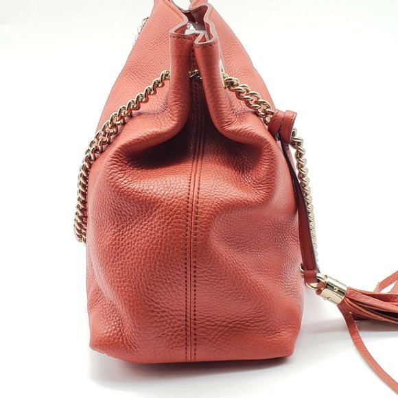 100% Authentic Gucci Soho on Chain Medium Leather Shoulder Bag - Picture 7 of 16